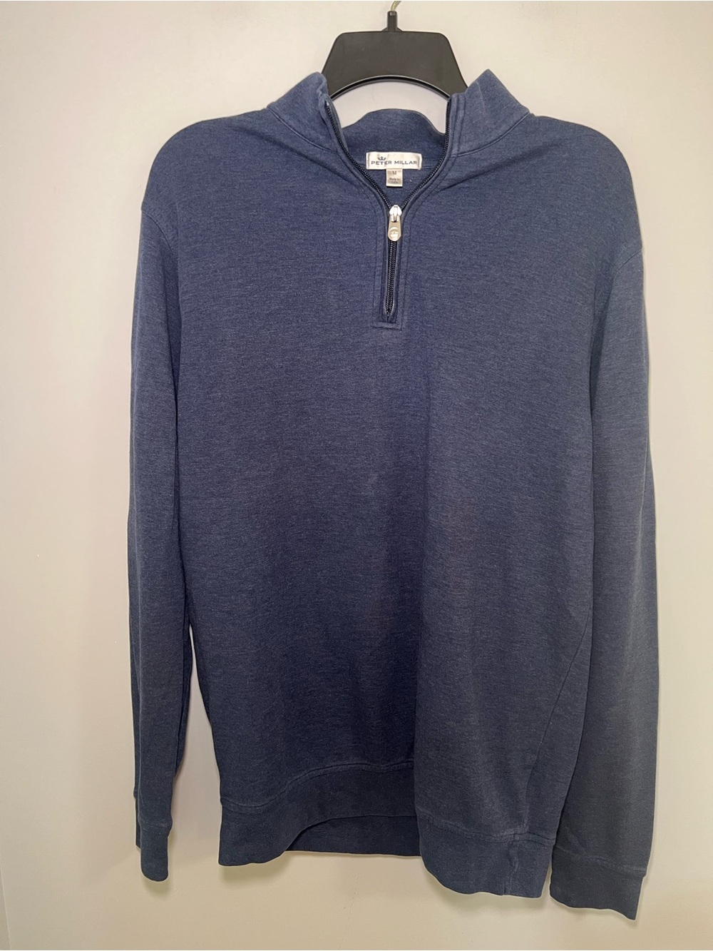 Peter Millar Navy Blue Cotton Modal Quarter Zip Size M